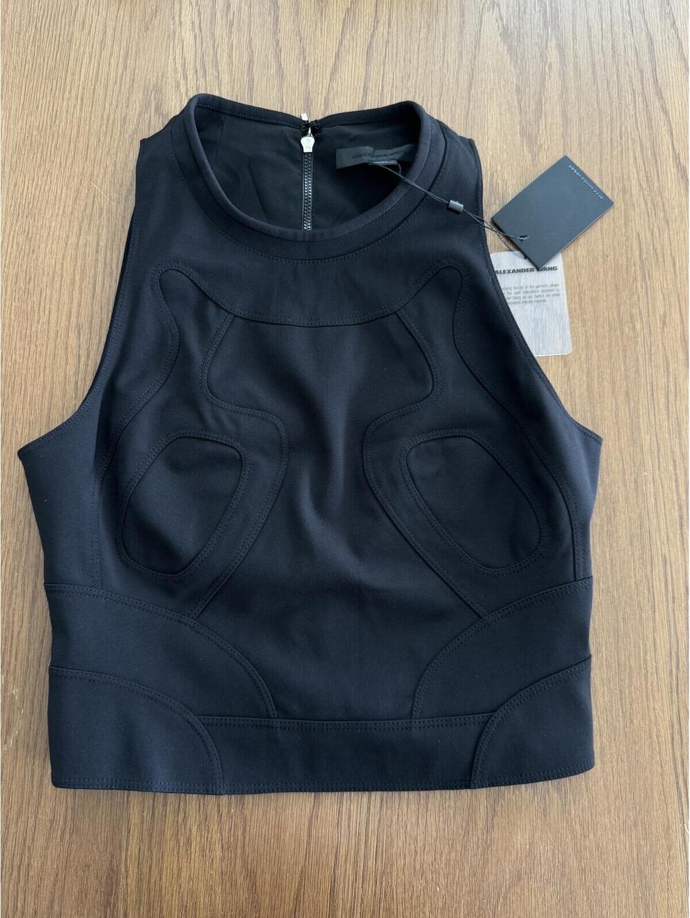 Alexander Wang Black Futuristic Corset-Style Tank Top NWT 6